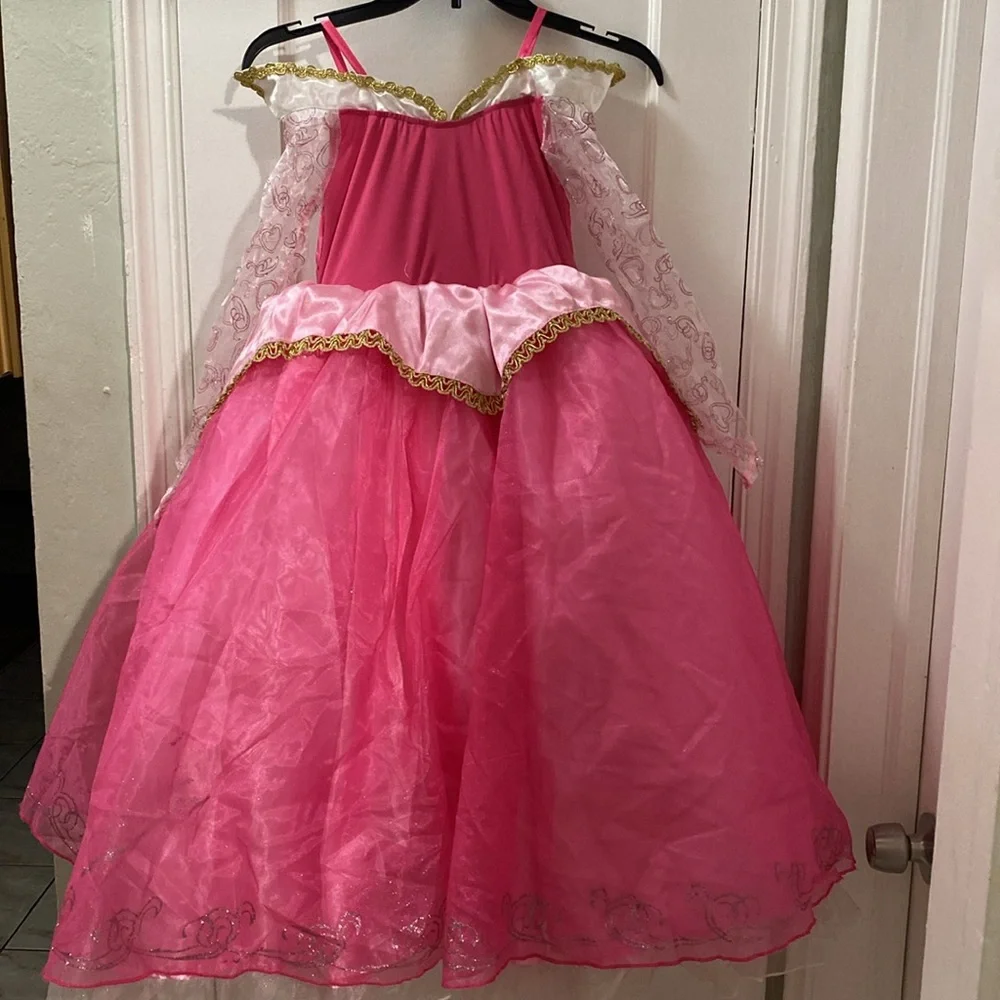 Disney Princess Aurora Sleeping Beauty Costume Dress Up Gown Pink Size Small 5/6